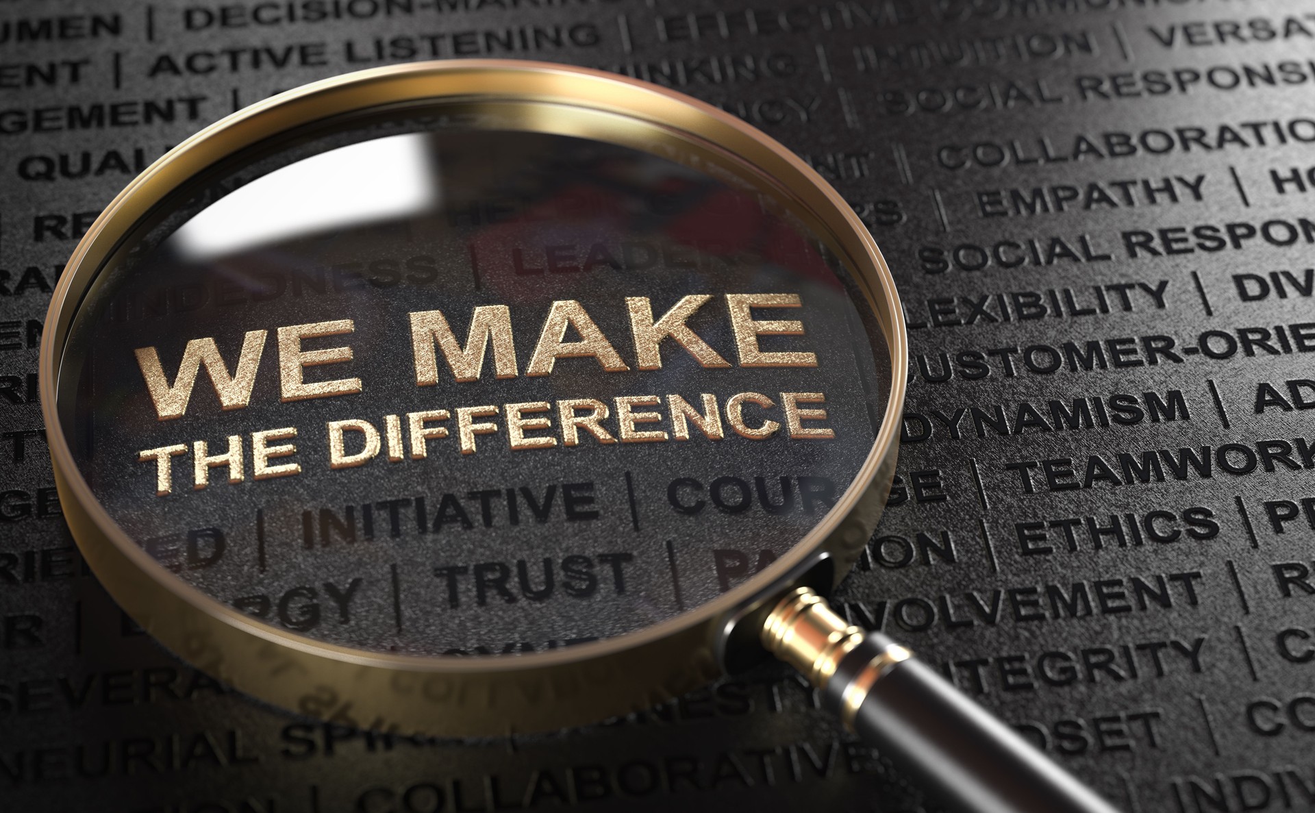 We make the difference, company slogan.