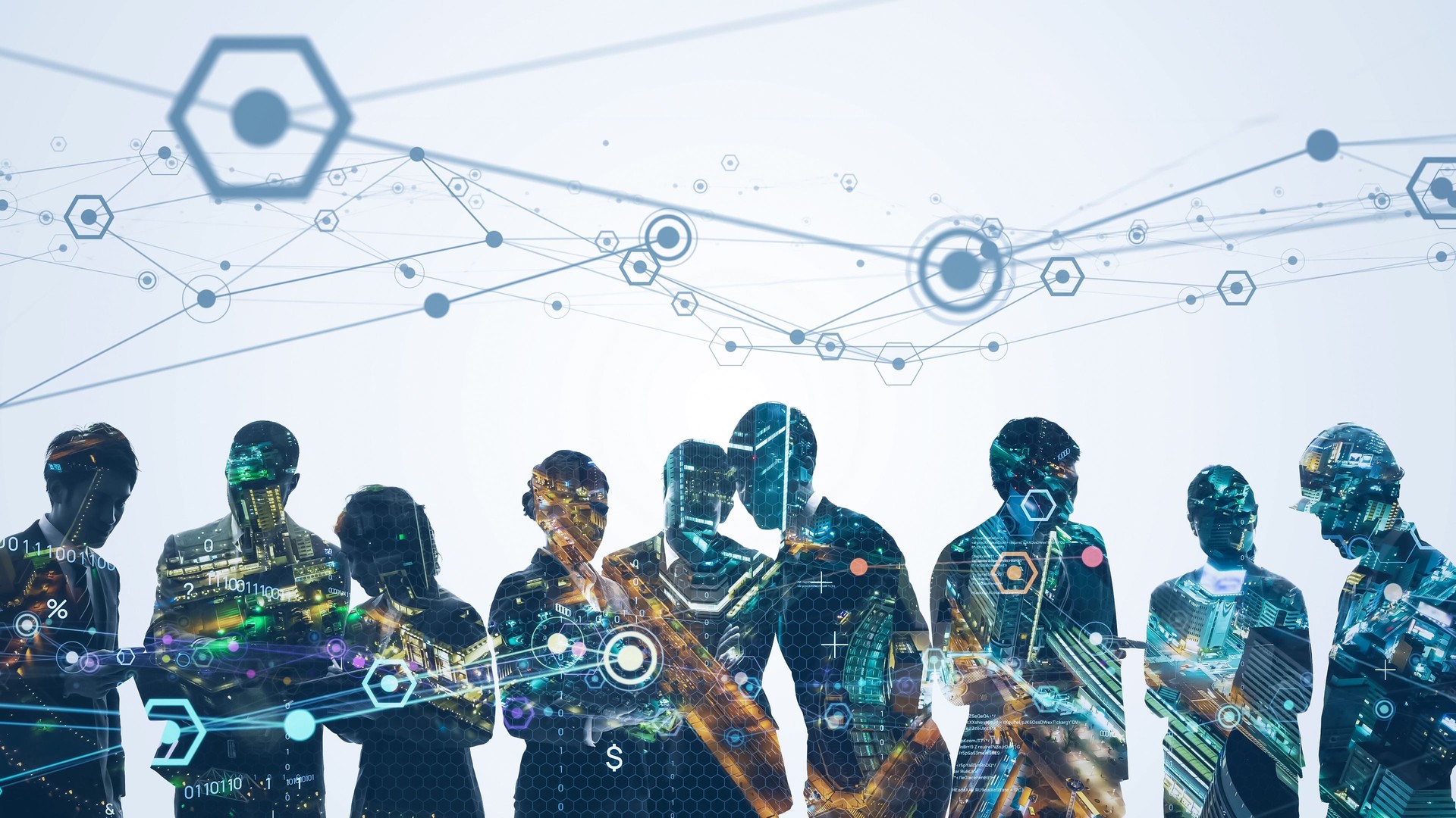 Business network concept. Group of businessperson. Teamwork. Human resources.